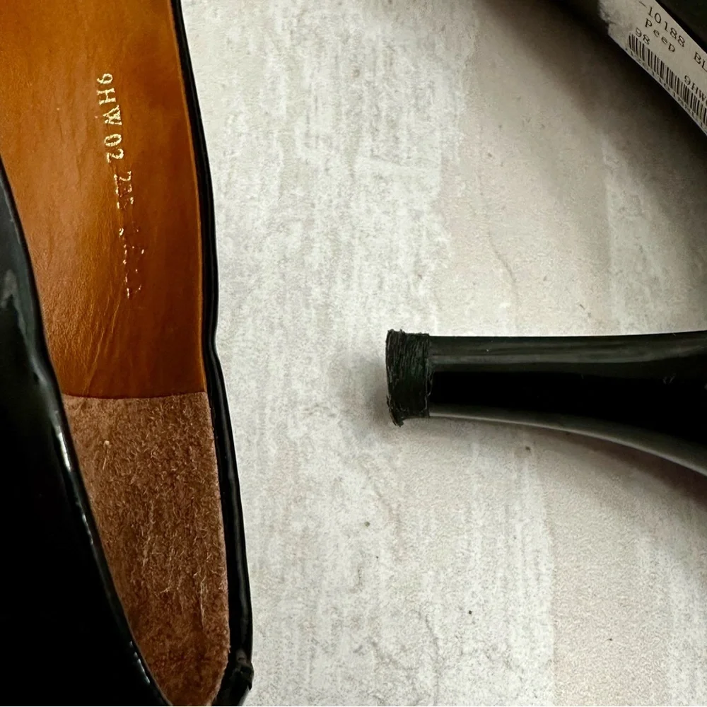 Staccato Patent Leather Glossy Black Peep Toe Heel Shoes Sexy Office Siren Chic